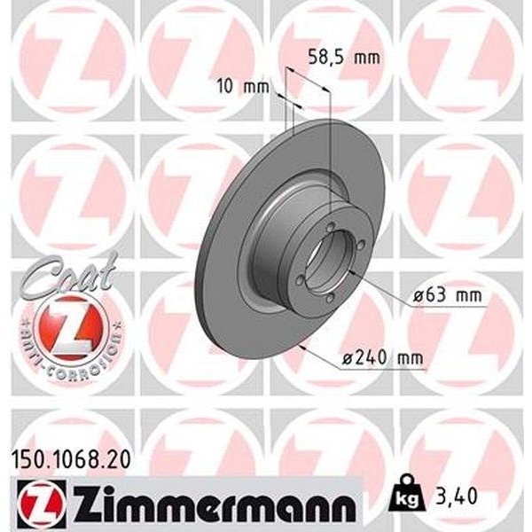 Zimmermann BRAKE DISC - STANDARD/COATED 150.1068.20